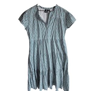 Madison Mathews Chevron Printed Midi Ankle Length Dress